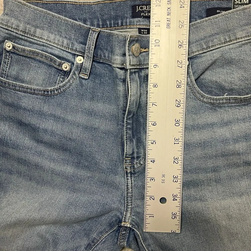 J Crew‎ Flex Jeans Mens 30x30 Light Wash Slim Signature Flex Stretch Denim AZ859